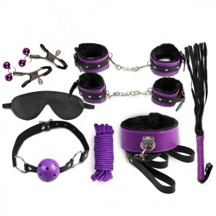 Coffret Coquin : Kit BDSM Noir et Violet
