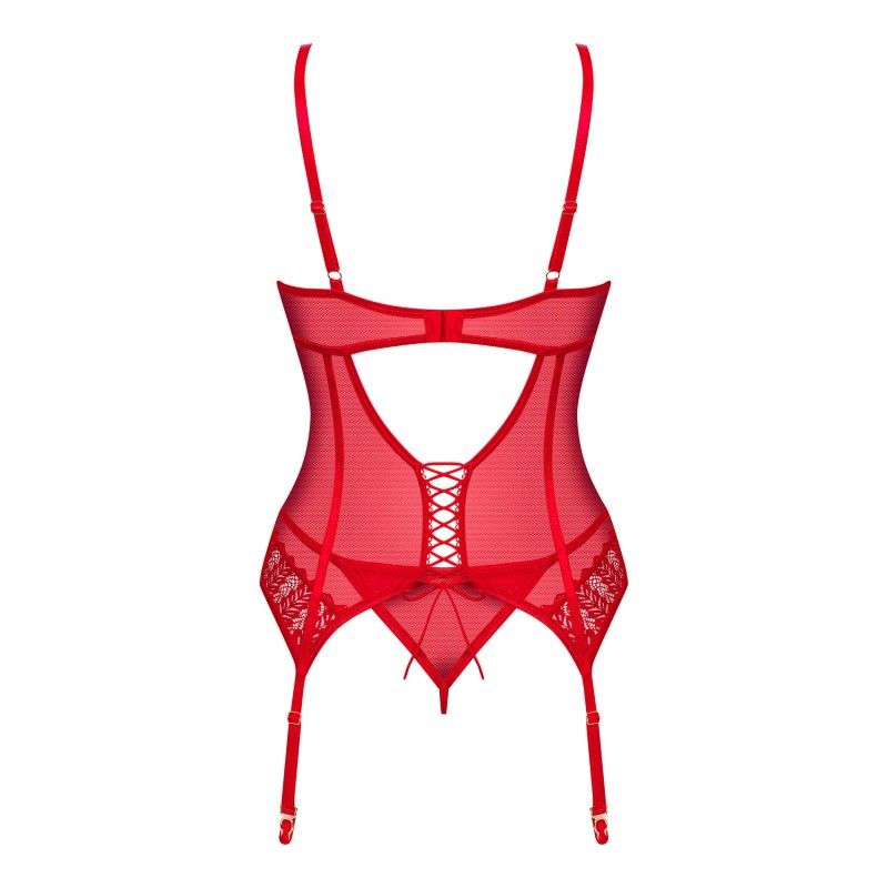 Ingridia corset et string - Rouge